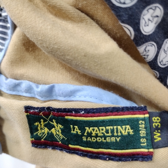 La Martina Saddlery Cargo Shorts Men's 38 Tan Bobo Retro 90s Streetwear Utility - Picture 9 of 10